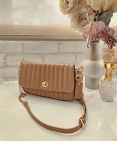 style code 【MERCURYDUO/マーキュリーデュオ】ストライプキルティング　フラップショルダーバッグ