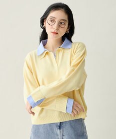 ANY L ファブリックコンビスキッパーニット