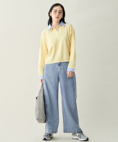 ANY L ファブリックコンビスキッパーニット