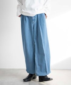 WEGO 【ウエストゴム】スーパーバギーデニムスラックス