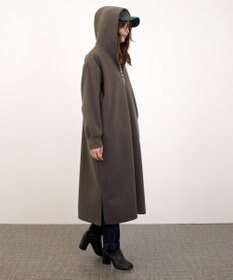 J.PRESS YORK STREET 【WOMEN】ウールライクジャージー フーデットロング ワンピース