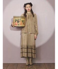 Green Parks ■ＥＳＣＡＲ　スエード調ギャザーキリカエワンピース