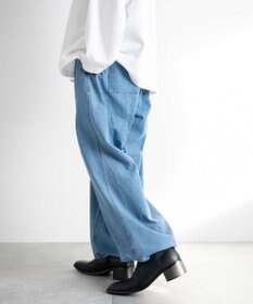 WEGO 【ウエストゴム】スーパーバギーデニムスラックス