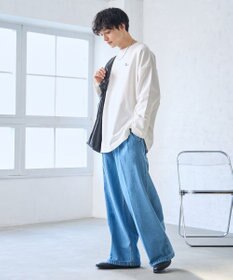 WEGO 【ウエストゴム】スーパーバギーデニムスラックス