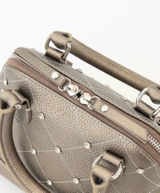 LA BAGAGERIE ラインストーンリベット　カウレザー2wayハンドバッグ