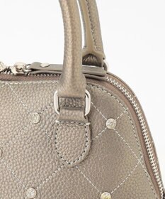 LA BAGAGERIE ラインストーンリベット　カウレザー2wayハンドバッグ