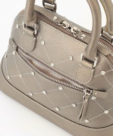 LA BAGAGERIE ラインストーンリベット　カウレザー2wayハンドバッグ