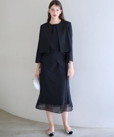 23区 S 【APPLAUDIR】シフォンジョーゼット コンビドレス