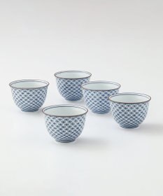 たち吉 【たち吉】染付七宝文 お茶呑茶碗（桐箱入）〈5個〉 波佐見焼