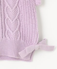 ANY KIDS ハート ケーブル ニット ベスト