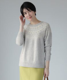 J.PRESS LADIES 【WEB限定カラーあり・洗える】FAIR ISLE ラウンドネック ニット