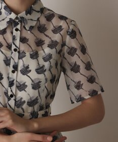 GRACE CONTINENTAL ドローイングプリントワンピース