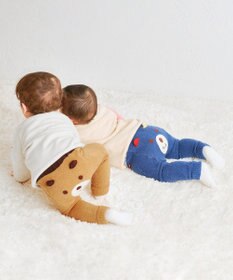 MIKI HOUSE HOT BISCUITS 【70-100cm】 シュクリーム素材 顔ドン あったかベビースパッツ