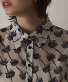 GRACE CONTINENTAL ドローイングプリントワンピース