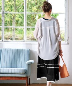 Tiaclasse クロシェ編み配色ニットスカート