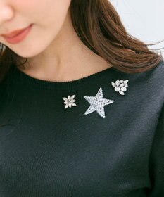 Feroux ブローチデザインニット プルオーバー