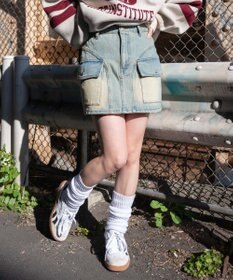 WEGO ヴィンテージウォッシュカーゴミニスカート