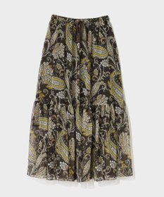 GRACE CONTINENTAL ラメストライププリントスカート