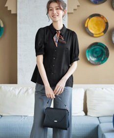 Tiaclasse L 【新色追加】パフスリーブシャツブラウス