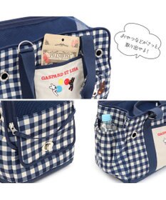 PET PARADISE リサとガスパール ギンガムキャリーバッグ  《紺》S 超小型犬 約1.5～4㎏
