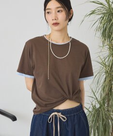 AMERICAN HOLIC 配色レイヤード風シアーＴシャツ