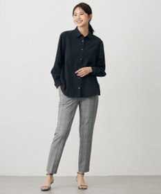 J.PRESS LADIES L アルガンシルク チェック テーパード パンツ