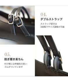 Pointer 日本製 本革ストラップ付きローヒールパンプス
