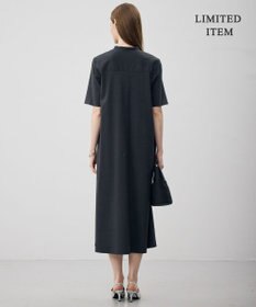 ICB L 【先行予約・WEB限定・丈が選べる】ナチュラルストレッチタフタ 5分袖ワンピース