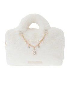 Maison de FLEUR チャーム付きファー2Wayボストンバッグ