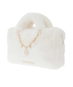 Maison de FLEUR チャーム付きファー2Wayボストンバッグ