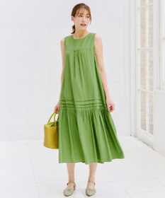 Tiaclasse 【洗える】ピンタックロングワンピース