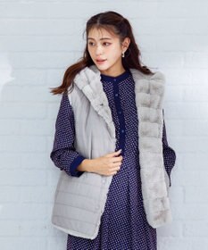 Tiaclasse 【2WAY】着回し自由のリバーシブルキルトフェイクファーベスト