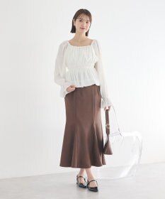 earth music&ecology フェイクレザーマーメイドスカート