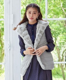 Tiaclasse 【2WAY】着回し自由のリバーシブルキルトフェイクファーベスト