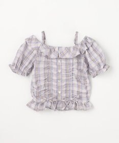 ANY KIDS 【洗濯機可能】2WAY チェックブラウス
