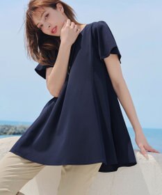 Tiaclasse L 【おのののかさん着用】半袖＆七分袖選べる袖丈バックフレアチュニック