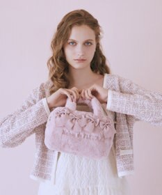 Maison de FLEUR ピンクマニア2Wayファーリボンミニバッグ