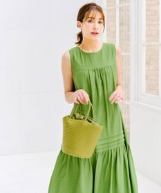 Tiaclasse 【洗える】ピンタックロングワンピース