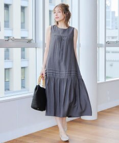 Tiaclasse 【洗える】ピンタックロングワンピース