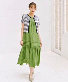 Tiaclasse 【洗える】ピンタックロングワンピース