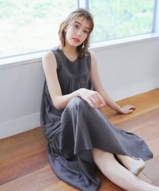 Tiaclasse 【洗える】ピンタックロングワンピース