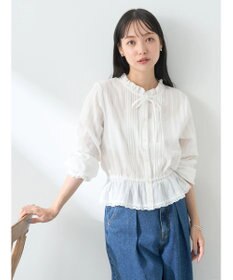 earth music&ecology ピンタックフリルブラウス