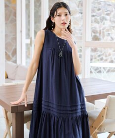 Tiaclasse 【洗える】ピンタックロングワンピース