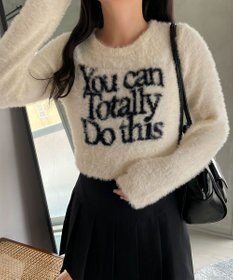 WEGO シャギーロゴコンパクトニット