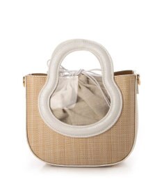 UNBILLION cachecache ポリプロピレンヒート×ビニール丸型2wayトートバッグ