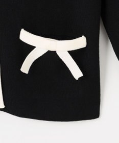 Feroux バイカラーリボンニット カーディガン