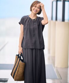 自由区 L 【17号サイズまで展開・カタログ掲載・人気素材・新型登場・新色追加・セットアップ対応】エアリーツイルプルオーバー ブラウス