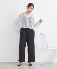 earth music&ecology メッシュストライプショートシャツ