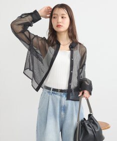 earth music&ecology メッシュストライプショートシャツ