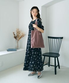 earth music&ecology レース切替フラワーロングワンピース